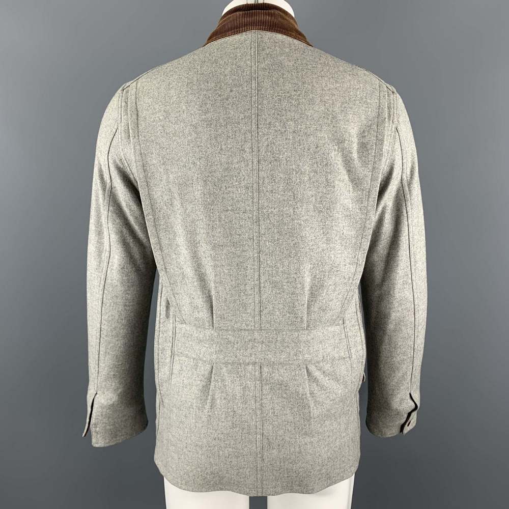 RALPH LAURENLight Grey Heather Brown Corduroy Collar Hunter Jacket - Picture 7 of 10